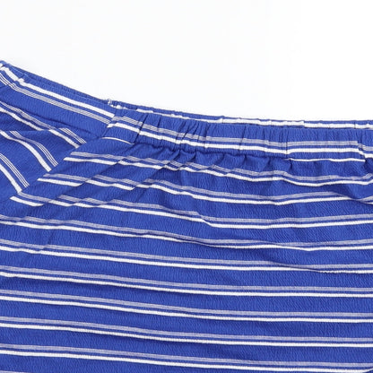 Papaya Womens Blue Striped  Basic T-Shirt Size 16