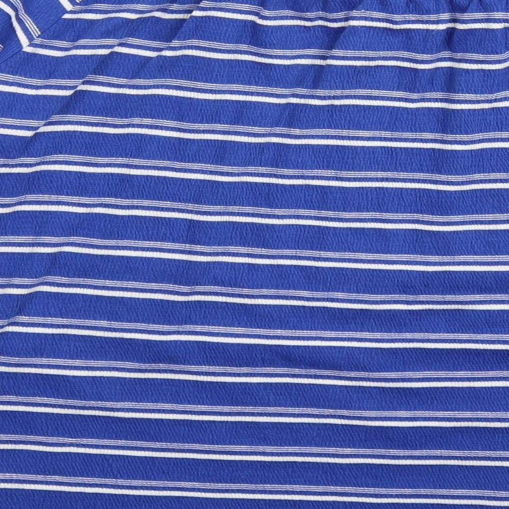 Papaya Womens Blue Striped  Basic T-Shirt Size 16