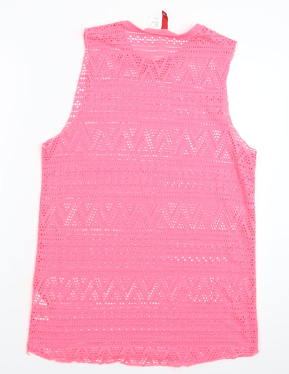 Womens UK Size S Divided Pink Basic Tank