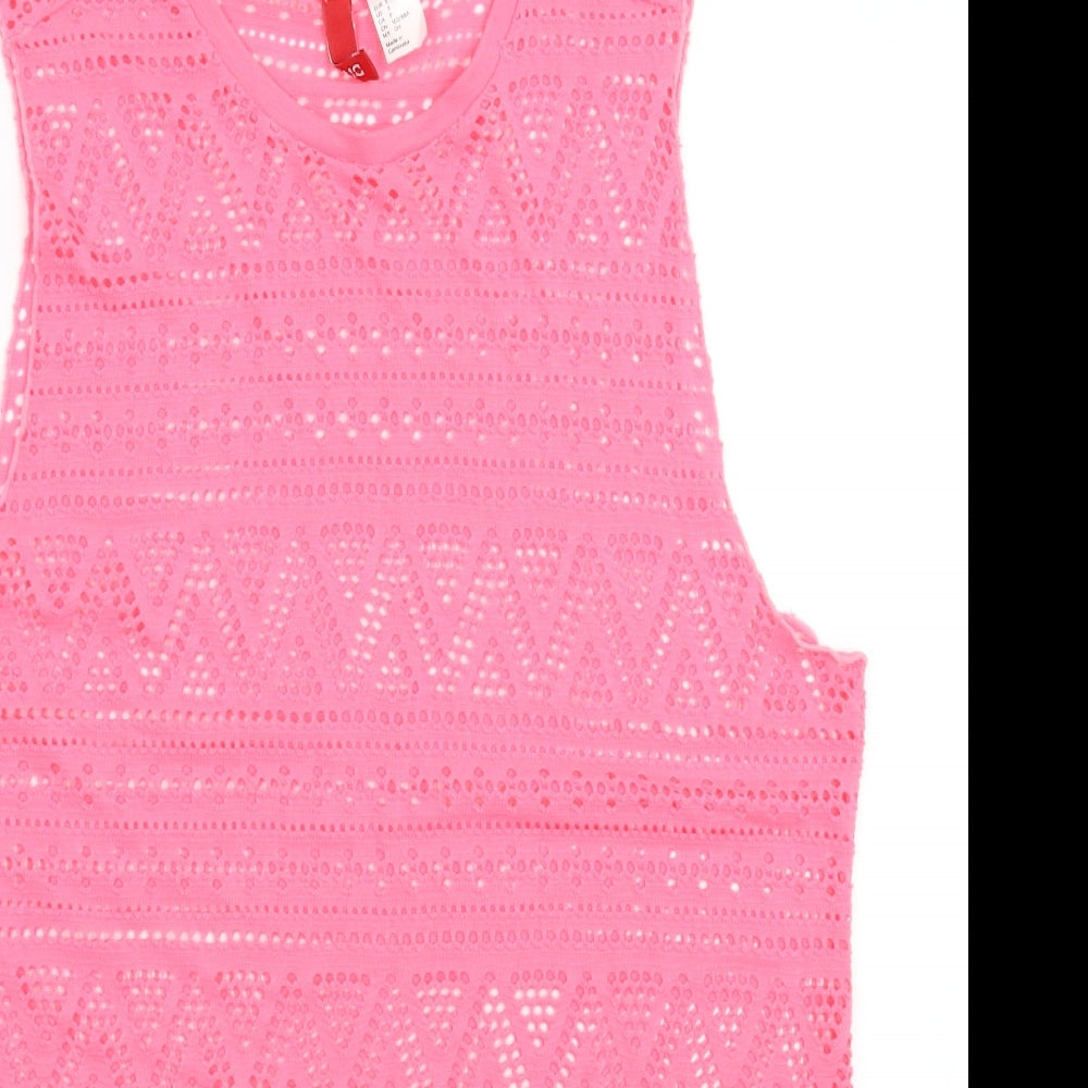 Womens UK Size S Divided Pink Basic Tank