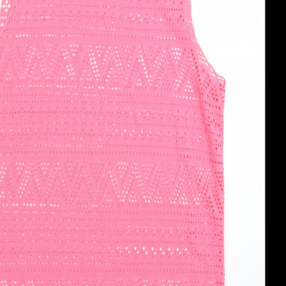 Womens UK Size S Divided Pink Basic Tank