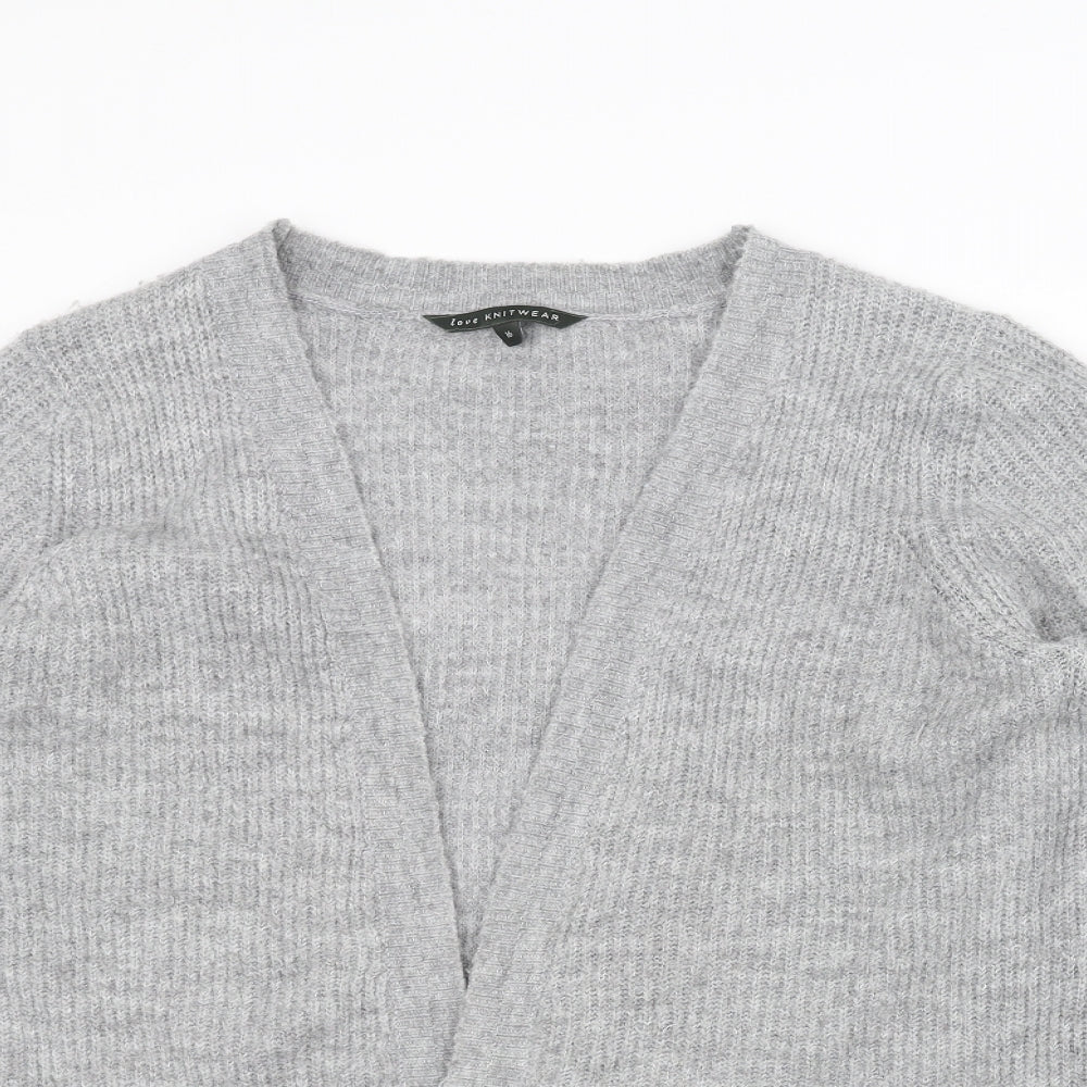 Love knitwear Womens Grey  Knit Jacket Coatigan Size 16
