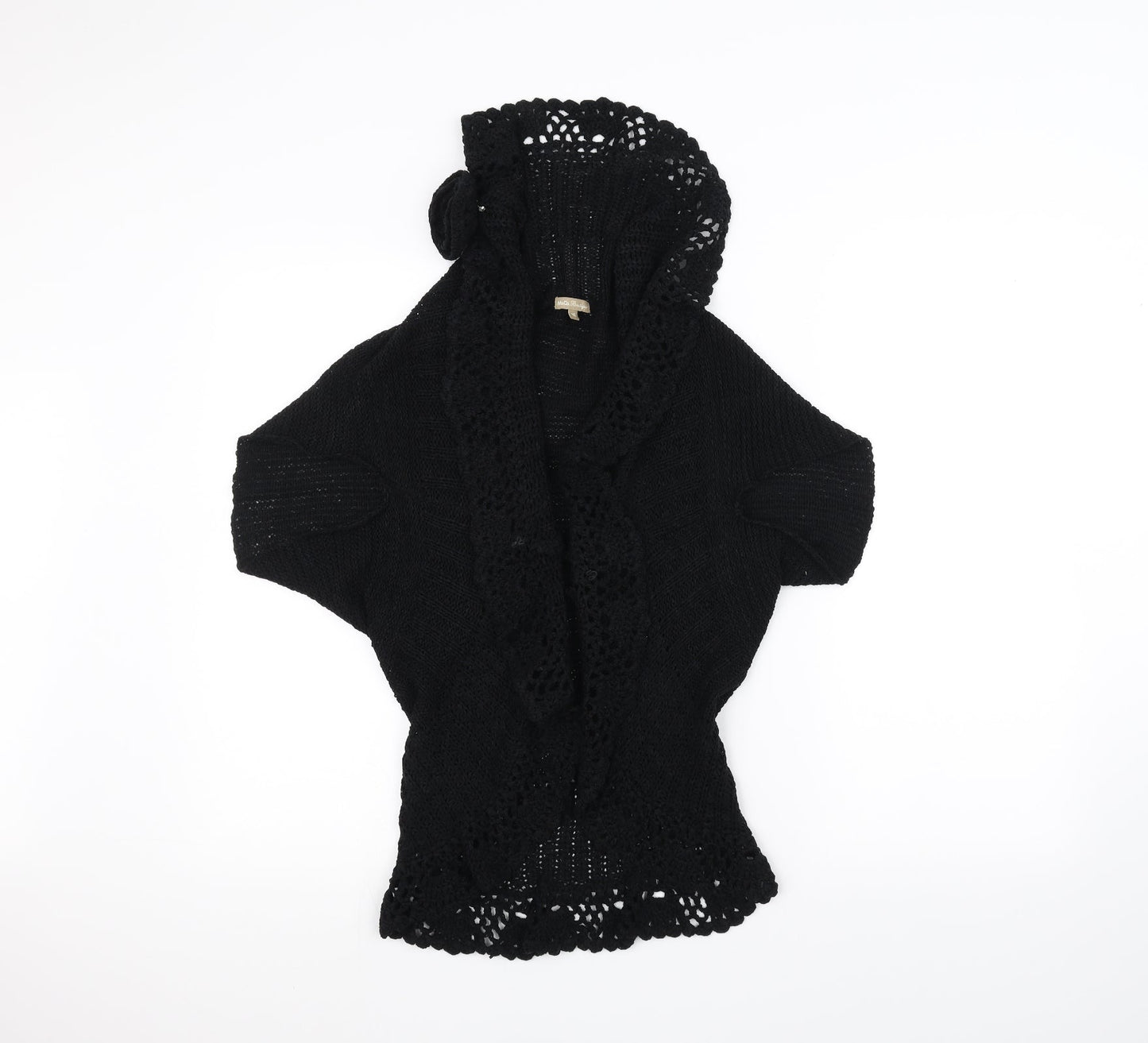 M&Co Womens Black  Knit Jacket Coatigan Size 16