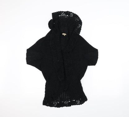 M&Co Womens Black  Knit Jacket Coatigan Size 16