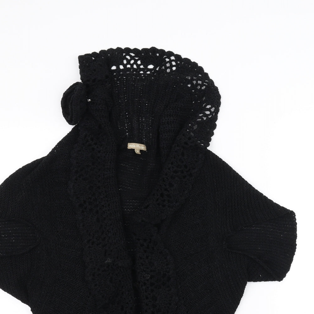 M&Co Womens Black  Knit Jacket Coatigan Size 16