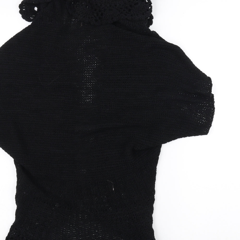 M&Co Womens Black  Knit Jacket Coatigan Size 16