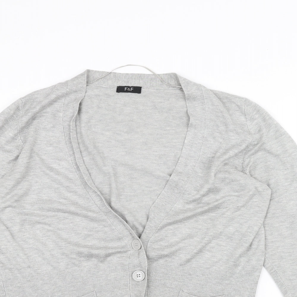 F&F Womens Grey   Cardigan Jumper Size 14