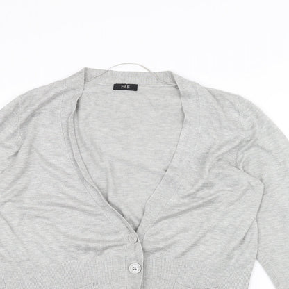 F&F Womens Grey   Cardigan Jumper Size 14