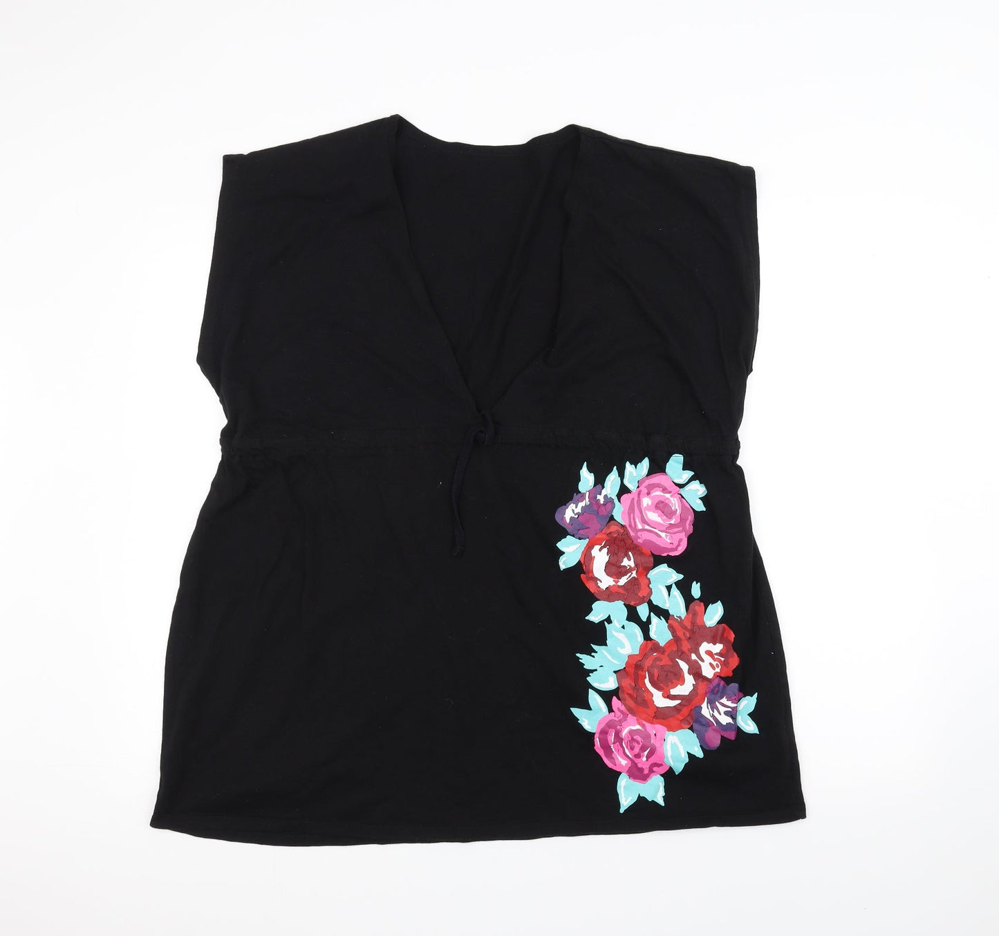 Womens UK Size 14 Resort Black Basic T-Shirt