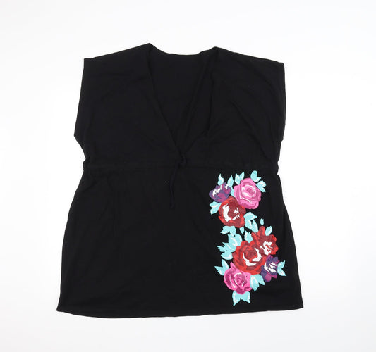 Womens UK Size 14 Resort Black Basic T-Shirt