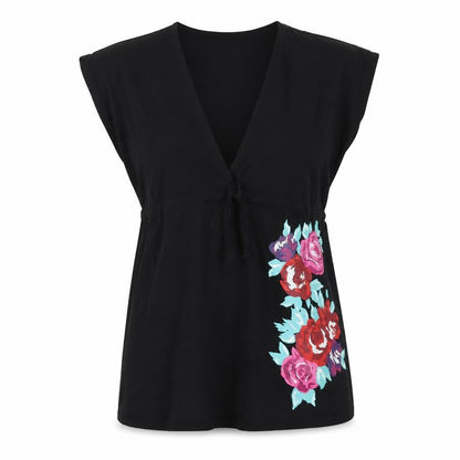 Womens UK Size 14 Resort Black Basic T-Shirt