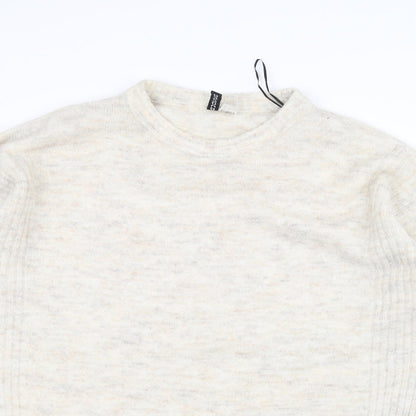 H&M Womens White   Pullover Jumper Size M