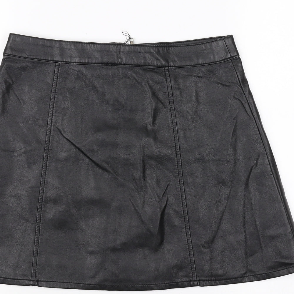 H&M Womens Black   A-Line Skirt Size 8