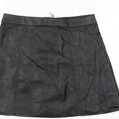 H&M Womens Black   A-Line Skirt Size 8