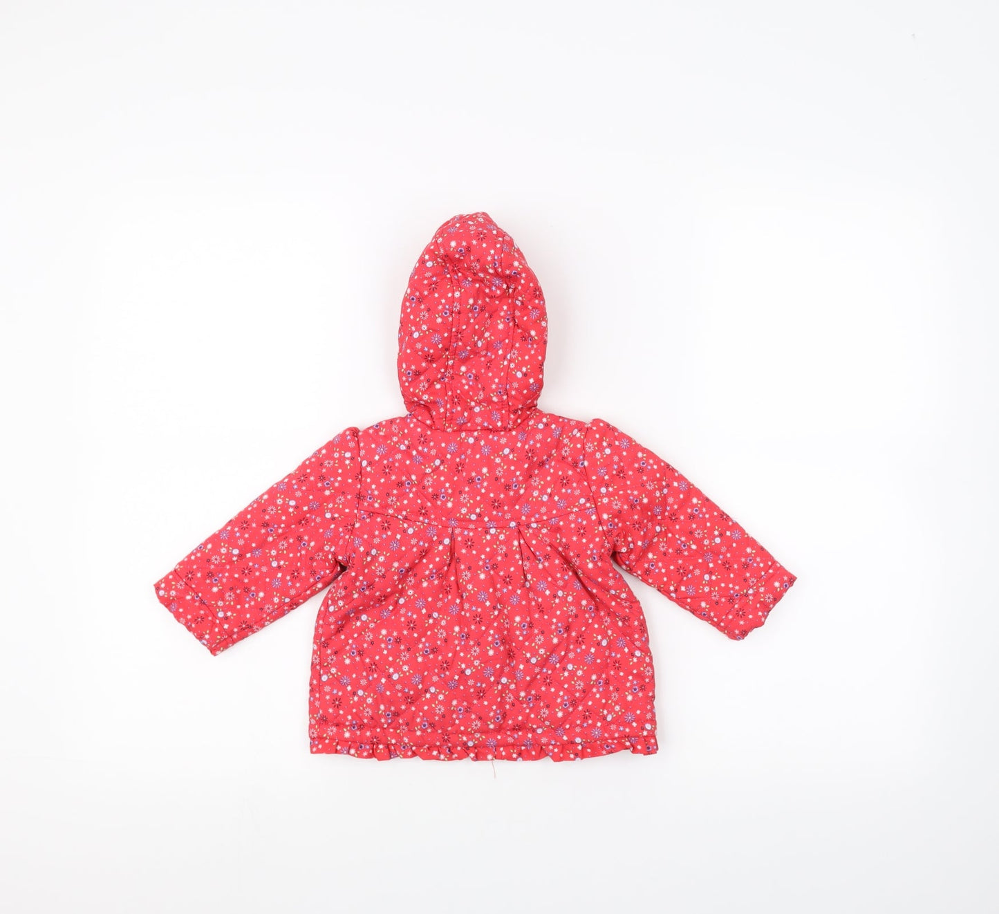 TU  Red Floral  Parka Coat Size 3-6 Months