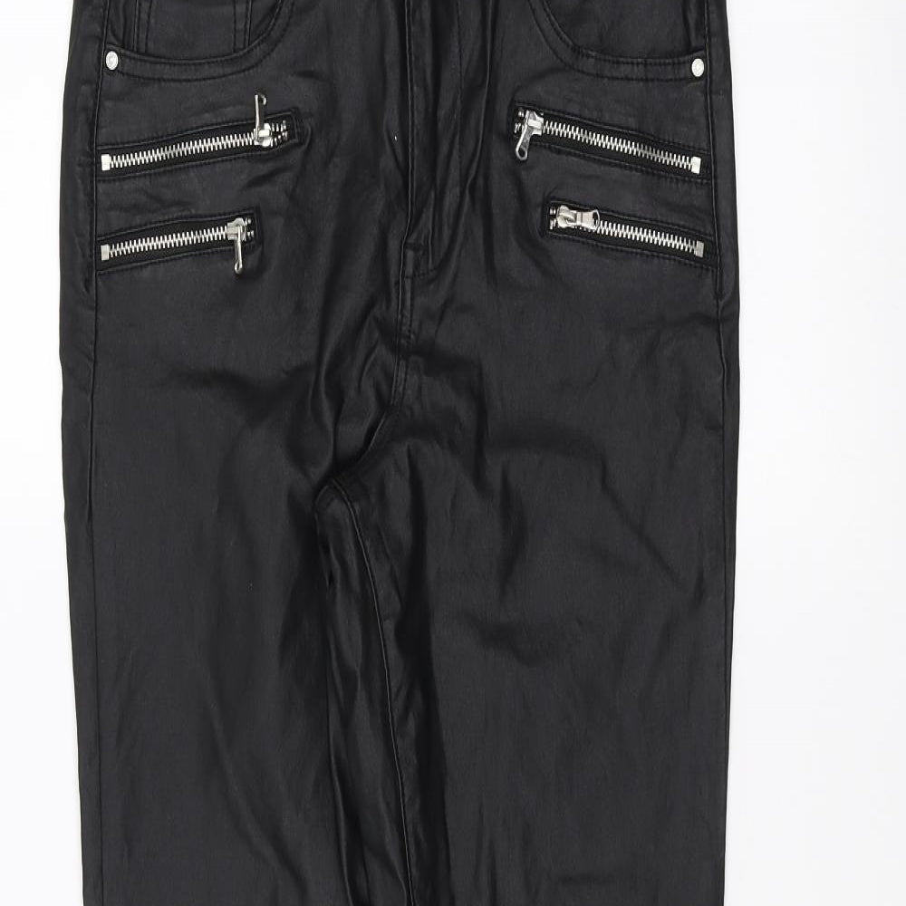 Denim & Co. Womens Black   Trousers  Size 12 L28 in