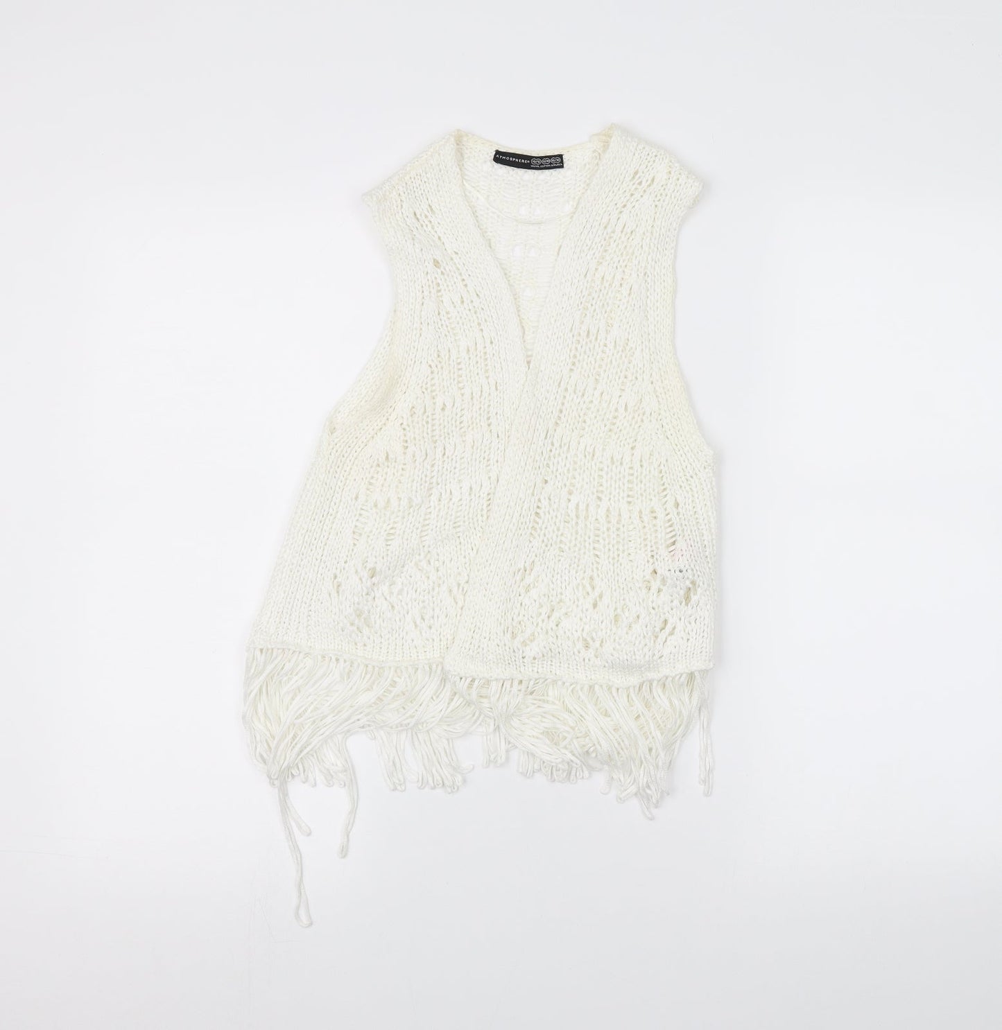 Atmosphere Womens White  Knit Jacket Coatigan Size 10