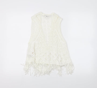 Atmosphere Womens White  Knit Jacket Coatigan Size 10