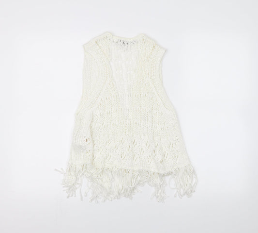 Atmosphere Womens White  Knit Jacket Coatigan Size 10