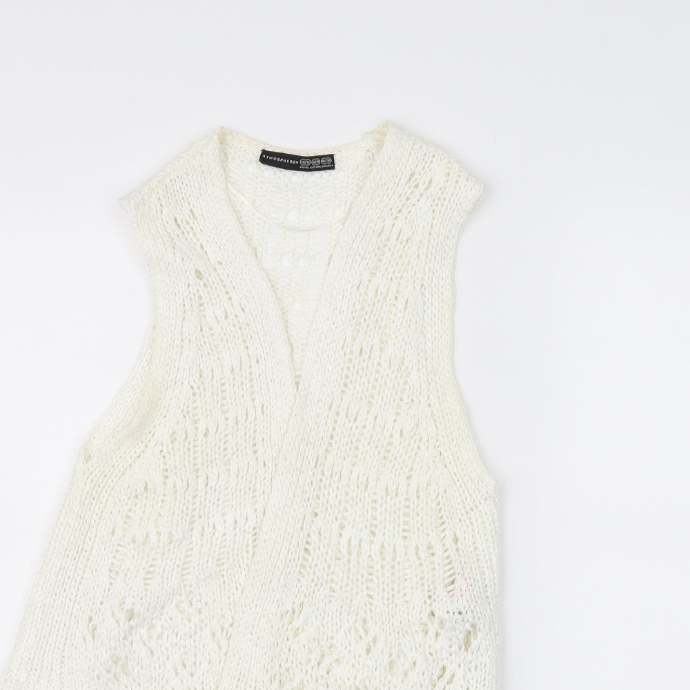 Atmosphere Womens White  Knit Jacket Coatigan Size 10