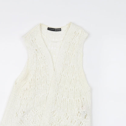 Atmosphere Womens White  Knit Jacket Coatigan Size 10