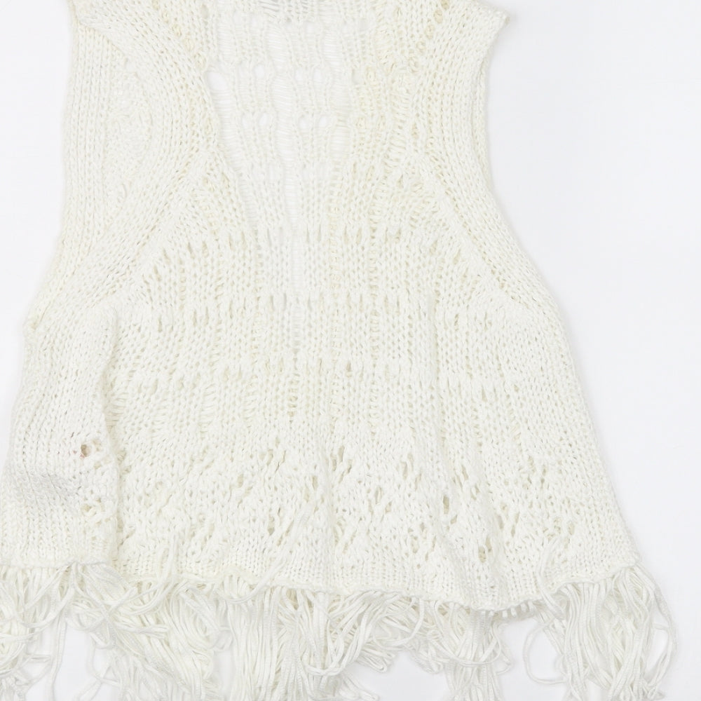 Atmosphere Womens White  Knit Jacket Coatigan Size 10