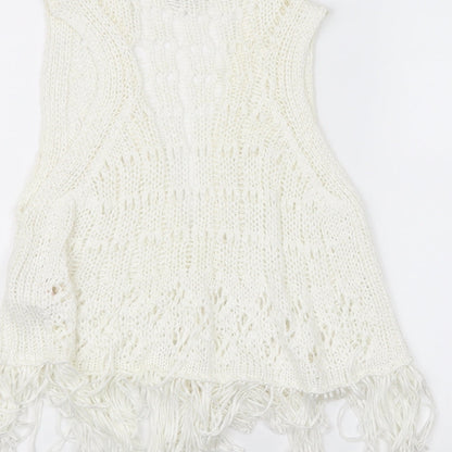 Atmosphere Womens White  Knit Jacket Coatigan Size 10