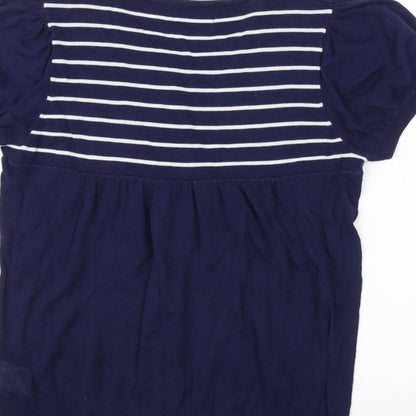 Be Beau Womens Blue Striped  Pullover Jumper Size 14