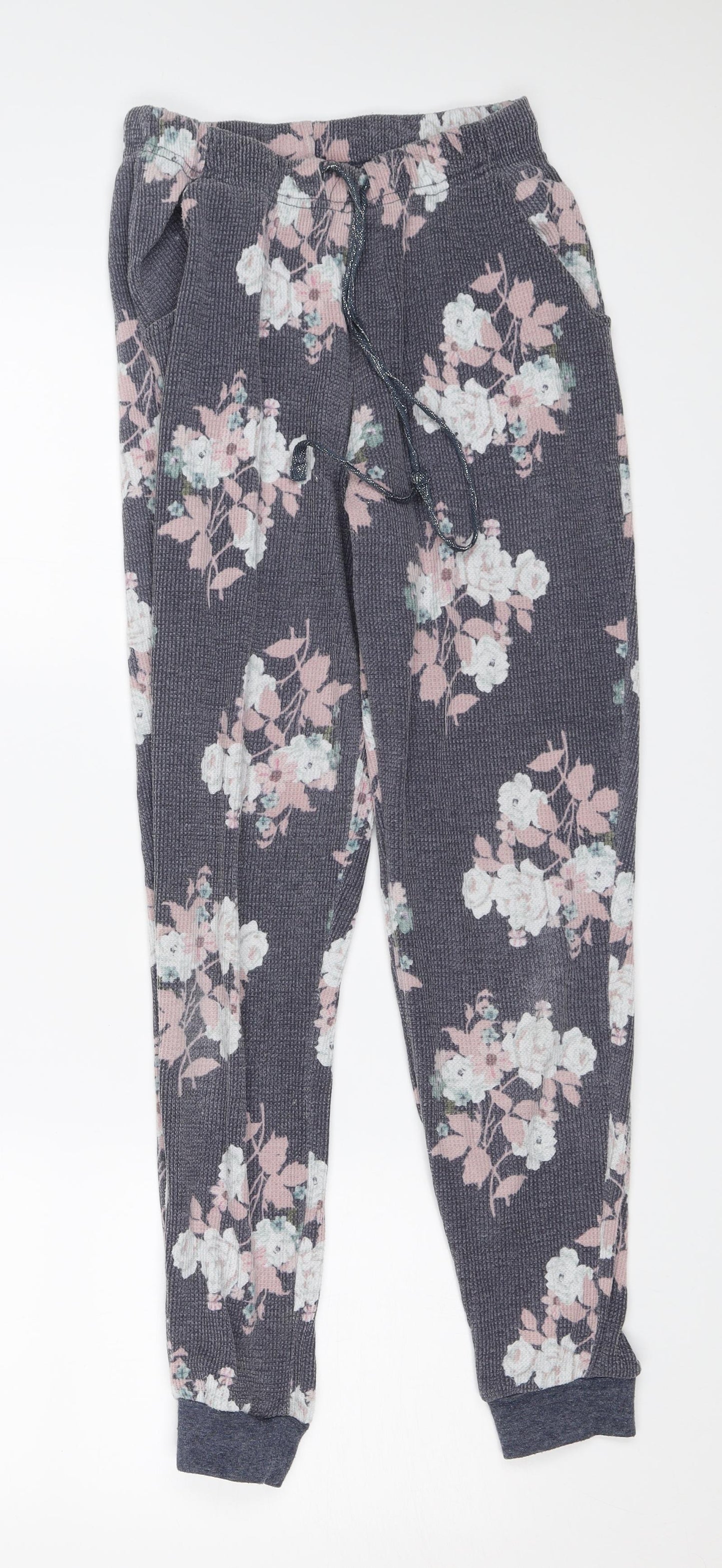 Nutmeg Womens Purple Floral  Sweatpants Trousers Size 6 L26 in