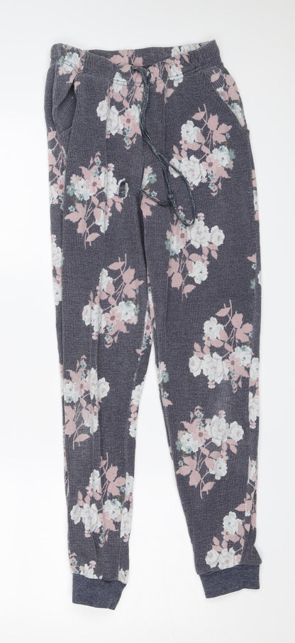 Nutmeg Womens Purple Floral  Sweatpants Trousers Size 6 L26 in
