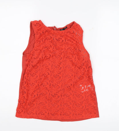 Womens UK Size 8 Warehouse Red Basic Tank