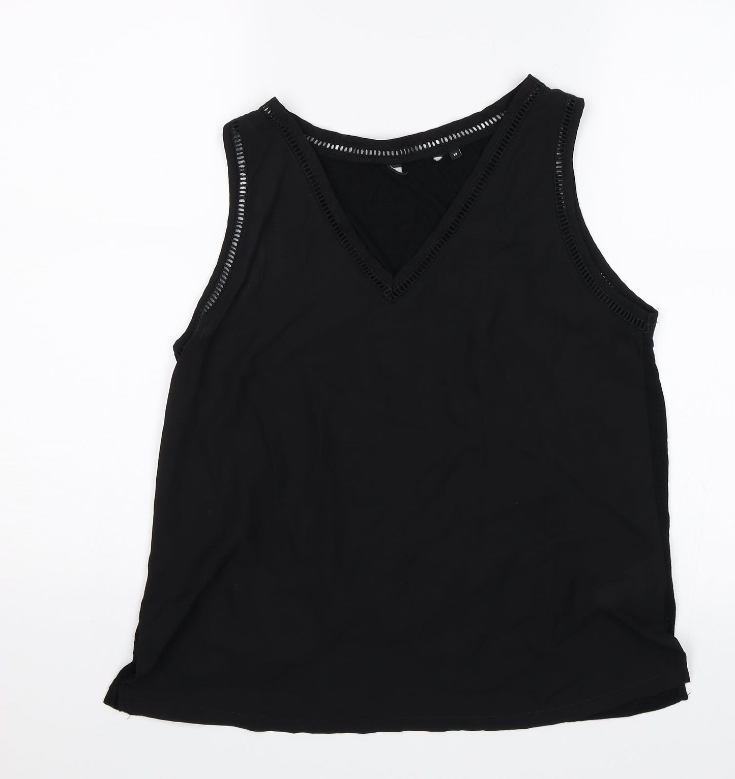 Womens UK Size 12 New Look Black Basic Blouse