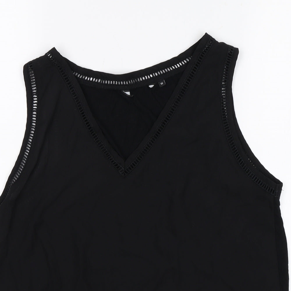 Womens UK Size 12 New Look Black Basic Blouse