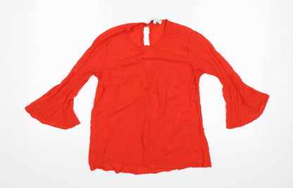 Womens UK Size 8 Warehouse Red Basic Blouse