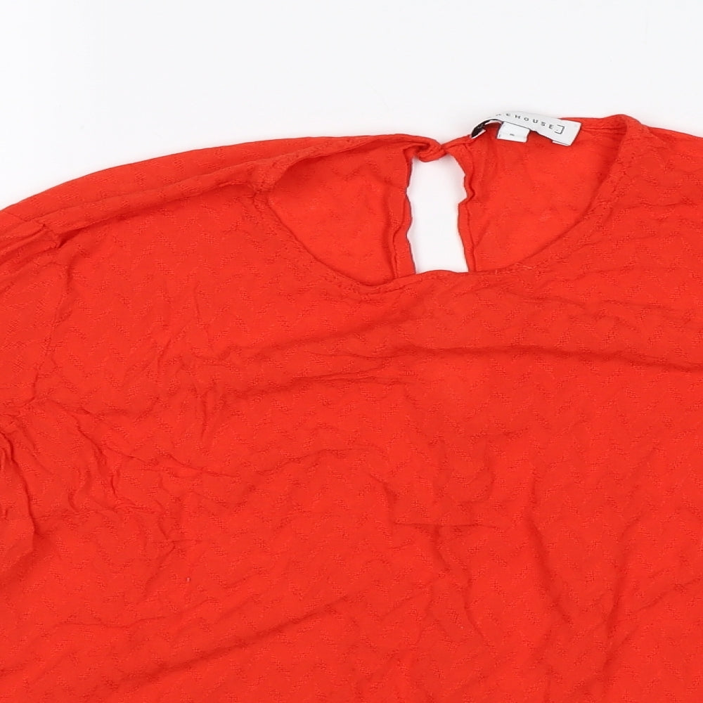 Womens UK Size 8 Warehouse Red Basic Blouse