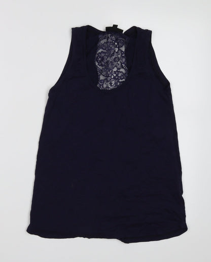 Womens UK Size 8 Warehouse Blue Basic Tank