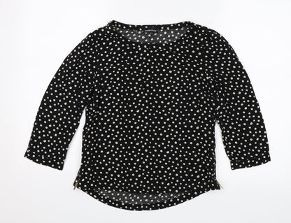 Warehouse Womens Black Polka Dot  Basic Blouse Size 8