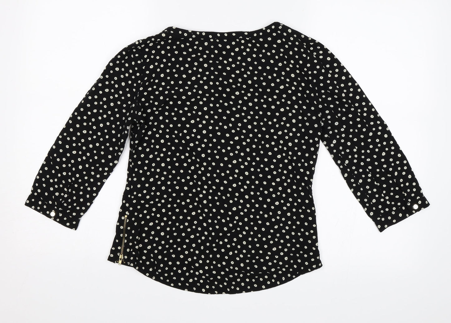 Warehouse Womens Black Polka Dot  Basic Blouse Size 8