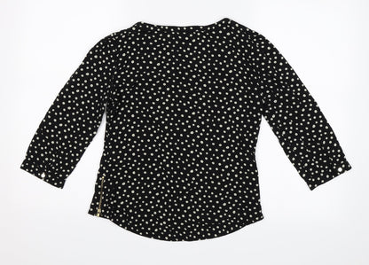 Warehouse Womens Black Polka Dot  Basic Blouse Size 8