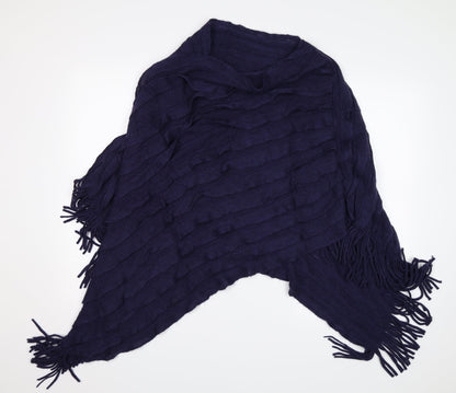 Additional front view of Preworn unisex blue shawl/wrap