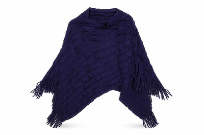 Front view of Preworn unisex blue shawl/wrap