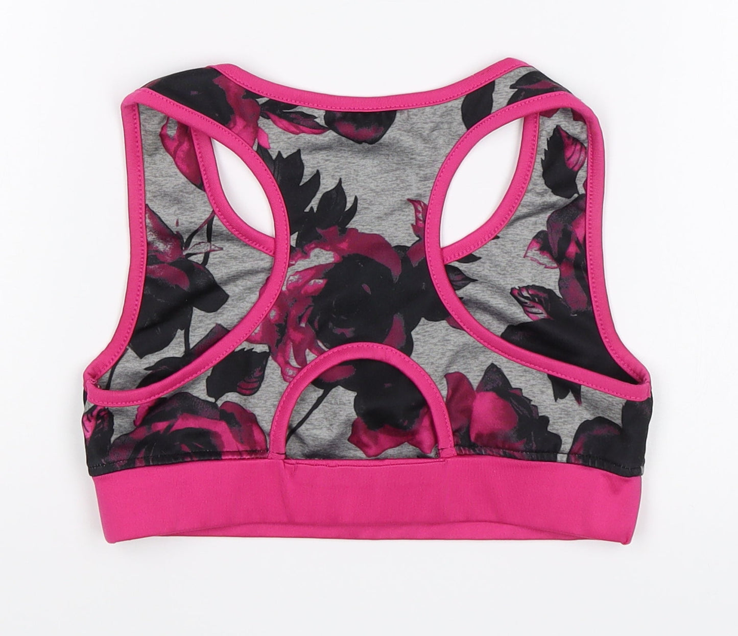 Preworn Girls Pink Floral  Cropped Tank Size 7-8 Years