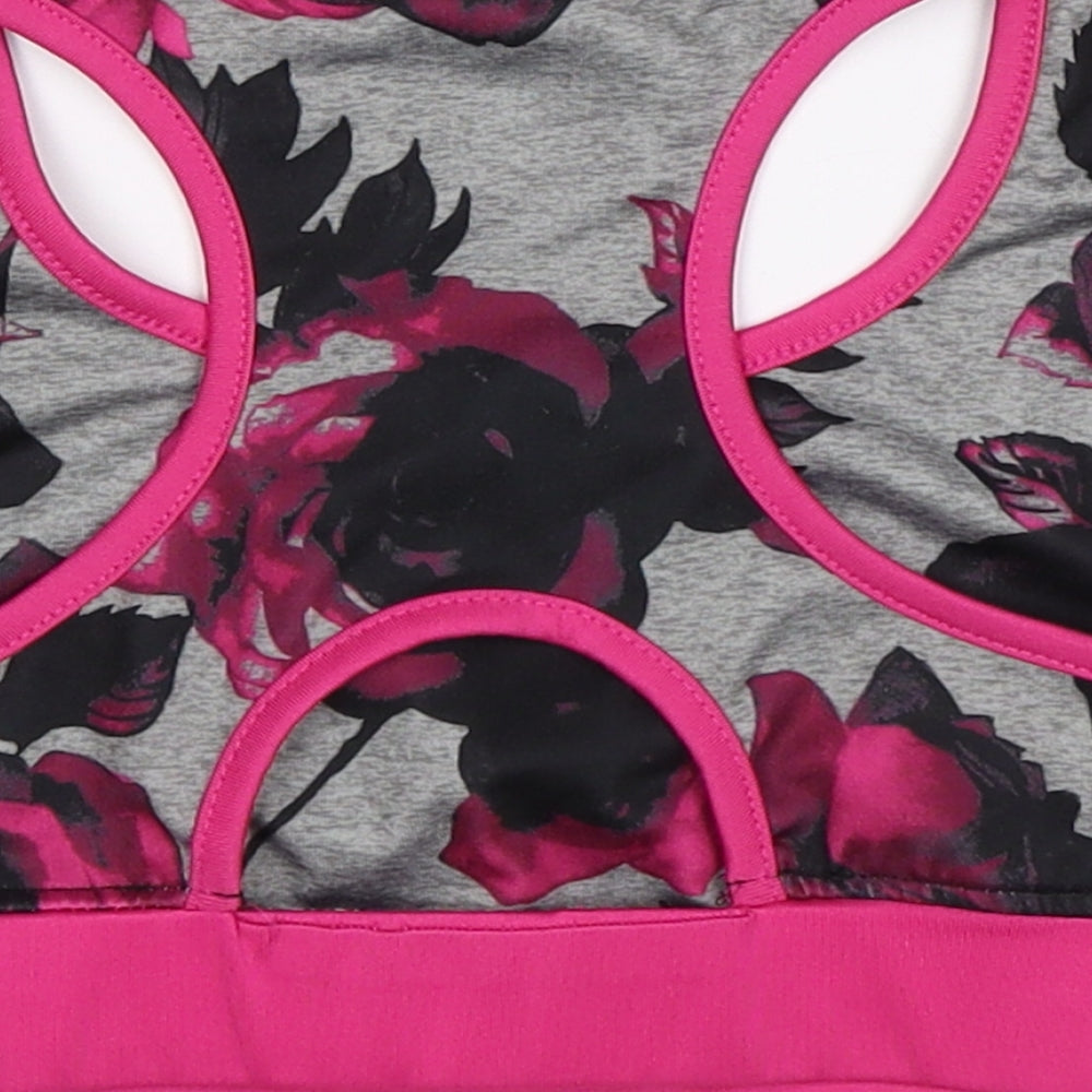 Preworn Girls Pink Floral  Cropped Tank Size 7-8 Years