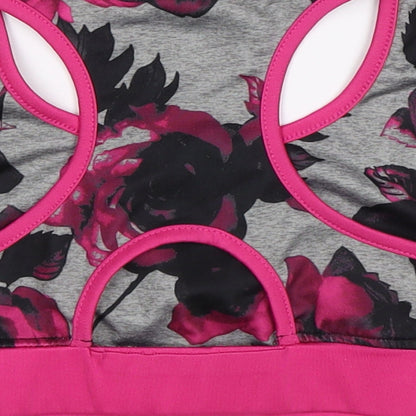 Preworn Girls Pink Floral  Cropped Tank Size 7-8 Years