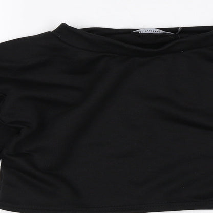 PRETTYLITTLETHING Womens Black   Pullover Jumper Size 2  - cropped