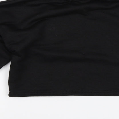 PRETTYLITTLETHING Womens Black   Pullover Jumper Size 2  - cropped