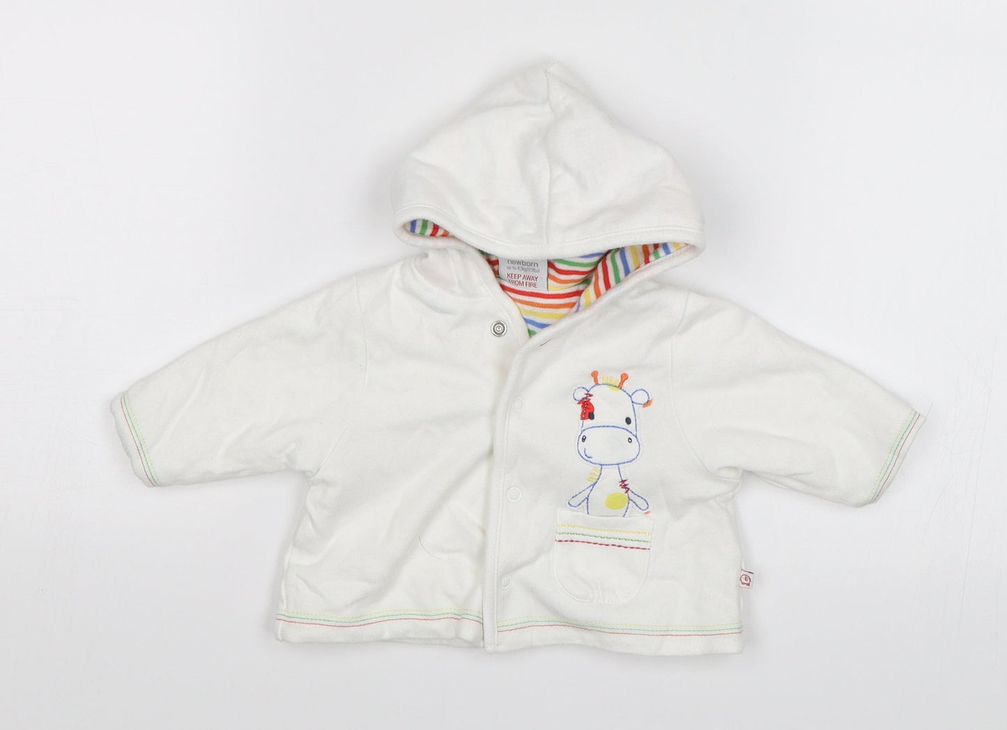 Miniclub Baby White   Cardigan Jumper Size 0-3 Months  - giraffe
