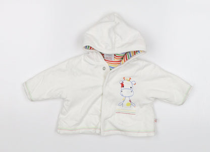 Miniclub Baby White   Cardigan Jumper Size 0-3 Months  - giraffe