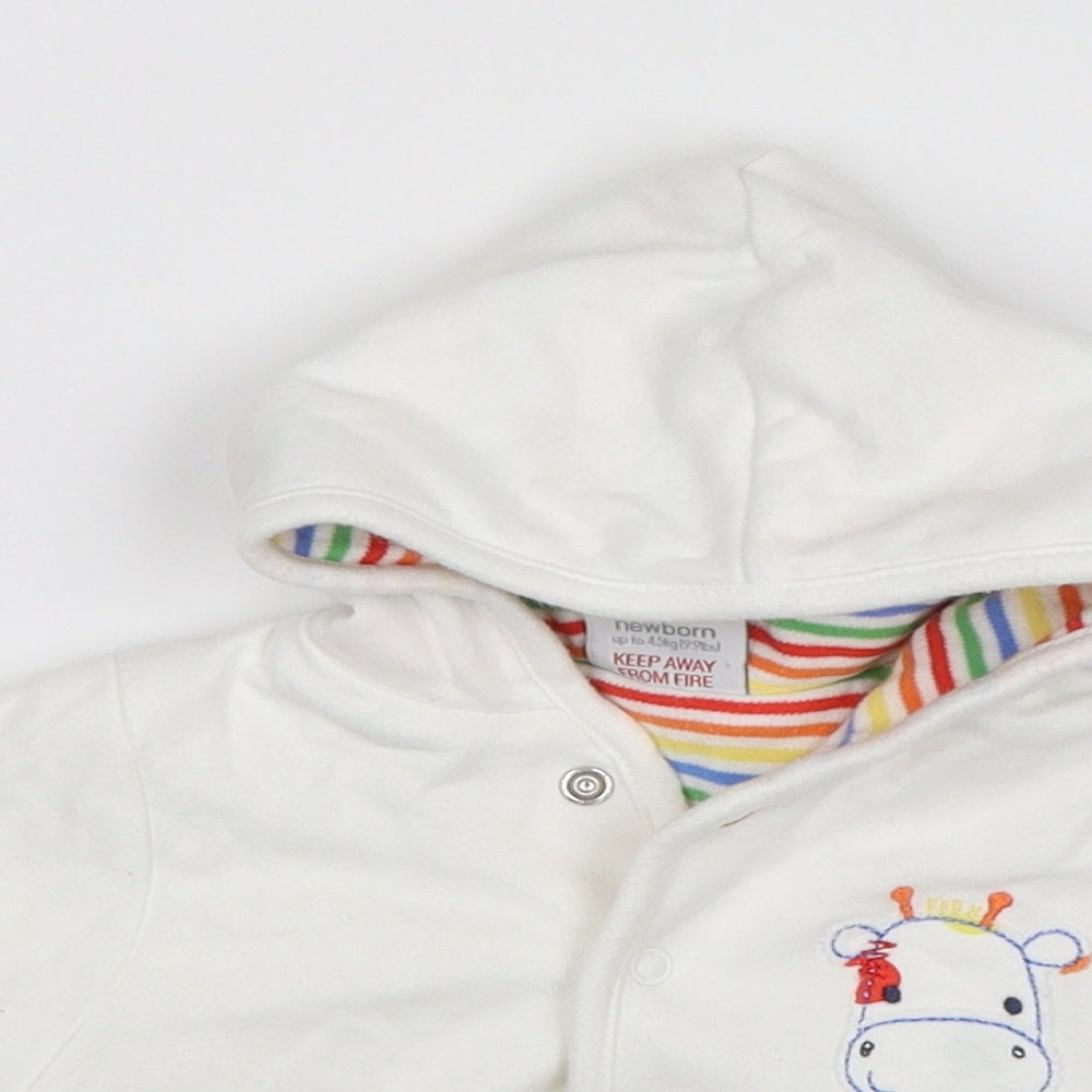 Miniclub Baby White   Cardigan Jumper Size 0-3 Months  - giraffe