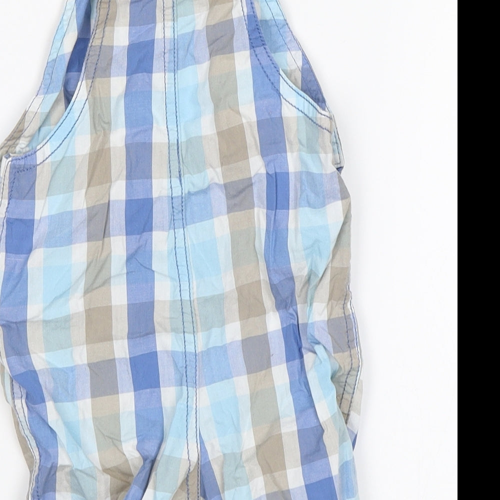 George Baby Blue Plaid  Dungaree One-Piece Size 3-6 Months